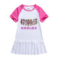 Miniatyrbilde 5 av 5: Roblox Barn Sommarklänningar För Flickor Kjol Baby Flickor Kortärmad Fest Prinsessklänning Födelsedagsfest Present Barnkläder W 130 Sky blue