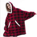 Filt Sweatshirt Oversized Hoodie Red and black check