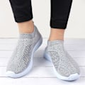 Pikkukuva 2 / 4: Naisten kävelykengät neulotut verkkokengät Slip On -kengät Andas matalat pumput rennot lenkkarit W Grey 41