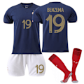 Pikkukuva 1 / 2: -23 VM Frankrike Hemma fotbollströja set W C 19# BENZEMA 22