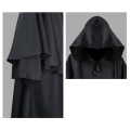 Pikkukuva 2 / 3: Keskiaikainen hupputunika miehille Halloween Cosplay-asuun zy W black M