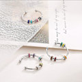 Miniatyrbild 4 av 5: 3 st Spinnande Emalj Fidget Ring, ångestlindring i rostfritt stål, ångestring med flerfärgad rullboll