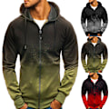 Miniatyrbillede 4 af 4: Herre langærmet jakke med lynlås Hoodie skjorte Toppe k Army Green M