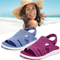 Miniatyrbillede 3 af 4: Kvinders bløde tå Mesh øvre sandaler Walking Cross-Strap Sko . Blue 40