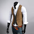 Miniatyrbillede 7 af 9: Falsk todelt vest Double Y khaki L
