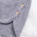 Miniatyrbillede 3 af 4: Kvinde Oversize Hættefrakke Vinter Fleece Hoodie Plys Tyk Jakke Varmt Ydertøj Light Gray 2XL