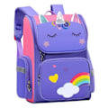 Miniatyrbillede 2 af 7: Vandtæt skoletaske til børn Tegnet 3D Unicorn bogtaske . purple Large