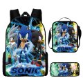 Miniatyrbild 1 av 7: Ny Sonic barns skolväska animerad 3d- printed ryggsäck Sonic barns ryggsäck i tre set Y #49