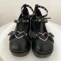 Miniatyrbillede 3 af 5: Sweet Heart Spænde Kiler Mary Janes Kvinder Rosa T-rem Chunky Platform Lolita Sko Kvinder Punk Gothic Cosplay Sko PINK-35 43