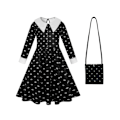 Pikkukuva 2 / 4: Wednesday Addams -mekko lapsille Cosplay-asu asusteilla W