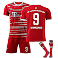 Pikkukuva 1 / 2: Lewandowski #9 paita 2022-2023 Uusi kausi Jalkapallo T-paidat Set lapsille ja nuorille W Bayern Munich Home M