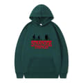 Stranger Things Tryckt Pullover Hoodie med Fleecefoder - Mörkgrön - Storlek S Mörkgrön Dark Green-FM- Dark Green Dark Green S