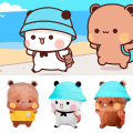 Miniatyrbillede 2 af 5: Bubu Og Udu Panda Plys Sød Tegneserie Pandabjørnedukke Kawaii Stoppet Blød Pude Legetøjsrumsdekor Børnegave Til Børn D