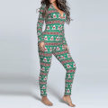Miniatyrbilde 4 av 4: Kvinner Animal Pyjamas One Piece Christmas Bodysuit Jumpsuit ångärmad nattkläder W Green L