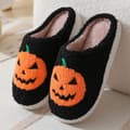 Miniatyrbillede 3 af 7: 1 par bløde halloween græskar hjemmesko Komfort Lukkede Tå Flade Hjemmesko sort Z sort sort. black 37-38