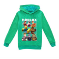 Miniatyrbild 1 av 2: Roblox Hoodie Barn Varm Hoodie Kläder Roblox Printed Hoodie Grön W 110cm