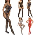 Kvindernes blonder Fishnet Underkläder Babydoll Body Stocking Body - navy