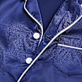 Pikkukuva 3 / 4: Satiinipyjamasetti lapsille: Nappa- ja nappishortsit Navy Blue Suit for height 140 to 150cm