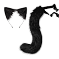 Miniatyrbild 1 av 5: Halloween COS simulering räv plysch svans kläder tillbehör djur svans katt öra hår båge huvudbonader black