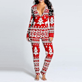 Miniatyrbillede 3 af 3: Kvinde Dyre Pyjamas Onesie Jule Bodydragt Jumpsuit Langærmet Nattøj W Christmas Tree M