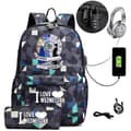 Onsdag Addams Ryggsekk Case 2-delt Student Skoleveske Y style2