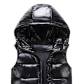 Miniatyrbillede 2 af 2: Sliktaa Unisex Shiny Vandtæt Ærmeløs Jakke Letvægts Puffer Vest Z Black M