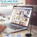 Miniatyrbillede 9 af 9: USB-bordsmikrofon Plug & Play PC-datormikrofon til computer -