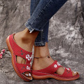 Miniatyrbilde 5 av 8: Dame Sandaler Myk Bunn Kiler Sko Dame Sommersandaler Med . Red 37