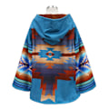 Miniatyrbillede 2 af 2: Kvinder Langærmet Hooded Overcoat Farvet Udskrivning Løs Frakke Wrap XL