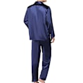 Miniatyrbild 3 av 4: Satin Button-down set för män - 2-delad Silky Loungewear Navy blue M