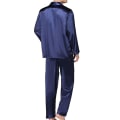 Miniatyrbild 3 av 4: Satin Button-down set för män - 2-delad Silky oungewear Navy blue L