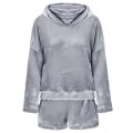 Miniatyrbillede 2 af 9: Kvinder fleece fluffy pyjamas natkjole natkjole sæt Grey XL