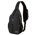 Miniatyrbillede 1 af 4: Crossbody Strap Rygsæk Sling Bag Rejse Vandring Brysttaske Rygsæk Mørk Sort Y