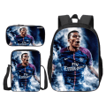 Miniatyrbillede 1 af 5: 3 stk./sæt fodbold superstjerne Mbappe rygsæk studerende skole taske Y Y5 Only satchel