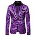 Pikkukuva 2 / 2: Paljettikavaj Festdräkt Kappa Herr Charm Casual Performance Jacka Kostym Enknappspassform Långärmad kappa Jacka Nattklubbstoppar W PP XL