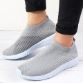 Miniatyrbilde 3 av 4: Dam Walking Sneakers Stickade Mesh Slip On Shoes Andas Flat Pumps Casual Trainers W Grey 41