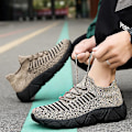Miniatyrbillede 4 af 5: Sneakers til mænd i flugvævet - Åndbare løbesko - Mode sportsko 3A830 - Khaki 42