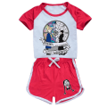 Miniatyrbilde 1 av 2: 9-14 år Barn/tenåringar Flickor Onsdag Familjen Addams Tryckt sportkläder Set T-shirt+shorts Presenter W Red 13-14 Years