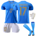 Miniatyrbilde 1 av 2: 22 23 VM Italia Hjemme Fotballtrøye Barn Fotballtrøye Nummer 17 Immobile Y xl