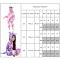 Pikkukuva 3 / 3: Fleece Barn Flickor Unicorn Cos Kostym Pyjamas Nattkläder Jumpsuit 130cm