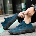 Miniatyrbillede 3 af 5: Sneakers til flugvæving til mænd Åndbare løbesko Mode sportssko 3A830 - Blue 45