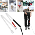 Miniatyrbild 3 av 4: Folding Blind Cane Reflexive Red Folding Walking Stick Aluminiumlegering Vikbar käpp för människor