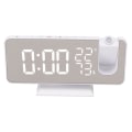 Miniatyrbild 1 av 4: HURRISE LED Digital projektionsväckarklocka FM Radio LED Digital Smart Väckarklocka LED Vit kropp Teckenväckarklocka
