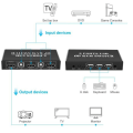Miniatyrbild 3 av 4: HURRISE 2 Port KVM Switch 2 Port DisplayPort KVM Switch 4K 60Hz KVM Switch Plug Datortillbehör EU Plug