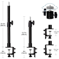 Miniatyrbild 6 av 11: 2x hopfällbart skrivbordsfäste Studio Light Stand Flash Video Bracket