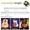 Miniatyrbild 6 av 11: LEKATO LGS-6 Rem för elektrisk akustisk gitarr 6 plockar 2 lås Yellow