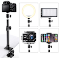 Miniatyrbild 2 av 11: 2x hopfällbart skrivbordsfäste Studio Light Stand Flash Video Bracket