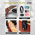 Miniatyrbild 10 av 11: LEKATO LGS-6 Rem för elektrisk akustisk gitarr 6 plockar 2 lås Yellow