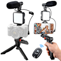 Miniatyrbild 1 av 7: Smartphone Vlogging Kit med lätt mikrofon stativhållare