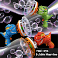 Miniatyrbild 4 av 5: Fläkt Dinosaurie Bubbelmaskin i Bubbla Handhållen Elektrisk Dinosaurie Bubbelmaskin Bubbel Dinosaurie Poolleksaker Grön